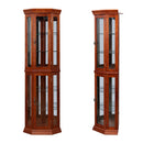 Corner Curio Cabinet With Lights, Adjustable Tempered Glass Shelves, Mirrored Back, Display Cabinet (E26 Light Bulb Not Included) by HouseOfZazla