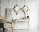 Artistic Diamond Scrollwork Mirror, Home Accent Mirror For Living Room, Entryway, Bedroom, Office - Antique White