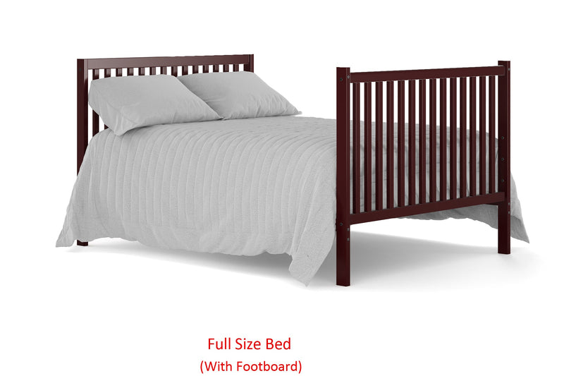 ,5-In-1 Convertible Crib, Converts from Baby Crib to Toddler Bed, Fits Standard Full-Size Crib Mattress, Easy to Assemble 53x29x9 Inches-CHERRY