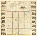 Vintage Map of Kalamazoo County, Michigan 1861