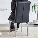 8 piece set of black armless dining chairs brings a touch of elegance and mystery to the dining area with its deep black tone,The grid and buckle design of the back add a vintage yet fashionable touch