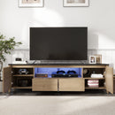 58 Inches Modern TV stand with LED Lights Entertainment Center TV cabinet with Storage for Up to 80 inch for Gaming Living Room Bedroom