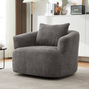 360° Swivel Barrel Sofa Chair With Throw Pillow, Upholstered Accent Chair by HouseOfZazla