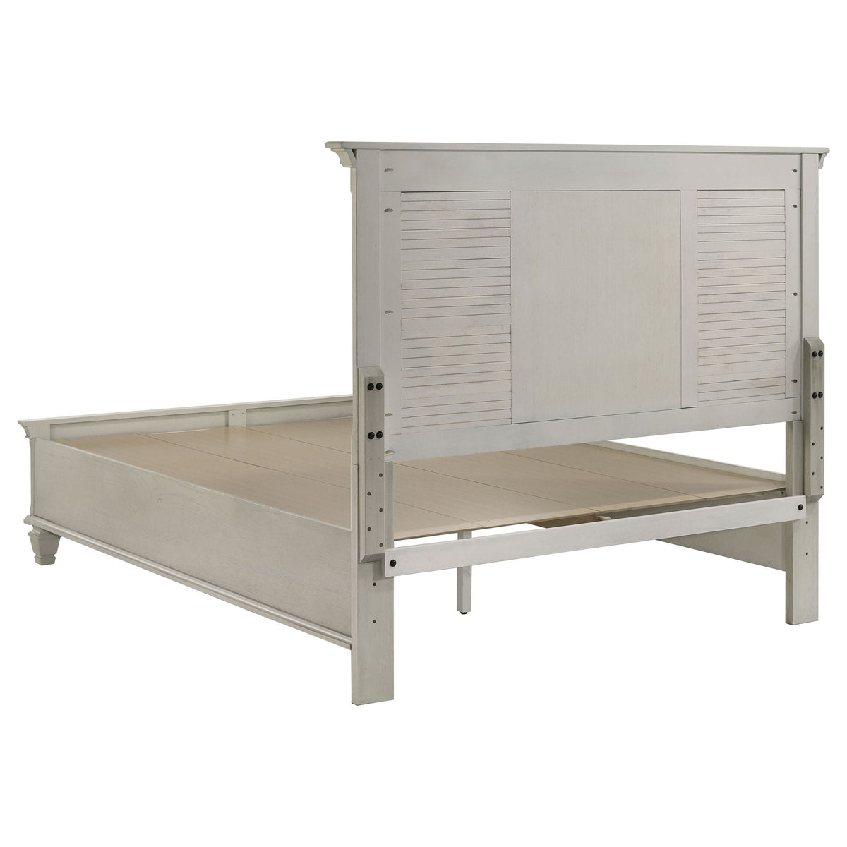 Franco Wood Queen Storage Panel Bed Distressed White, photo 3 of 7