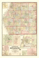 Vintage Map of Oceana County, Michigan 1876