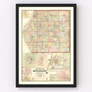 Vintage Map of Oceana County, Michigan 1876