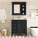 Bathroom Vanity With Medicine Cabinet, Royal Mirror Cabinet, Modern Bathroom Storage Cabinet With 2 Soft Closing Doors And 4 Drawers by HouseOfZazla