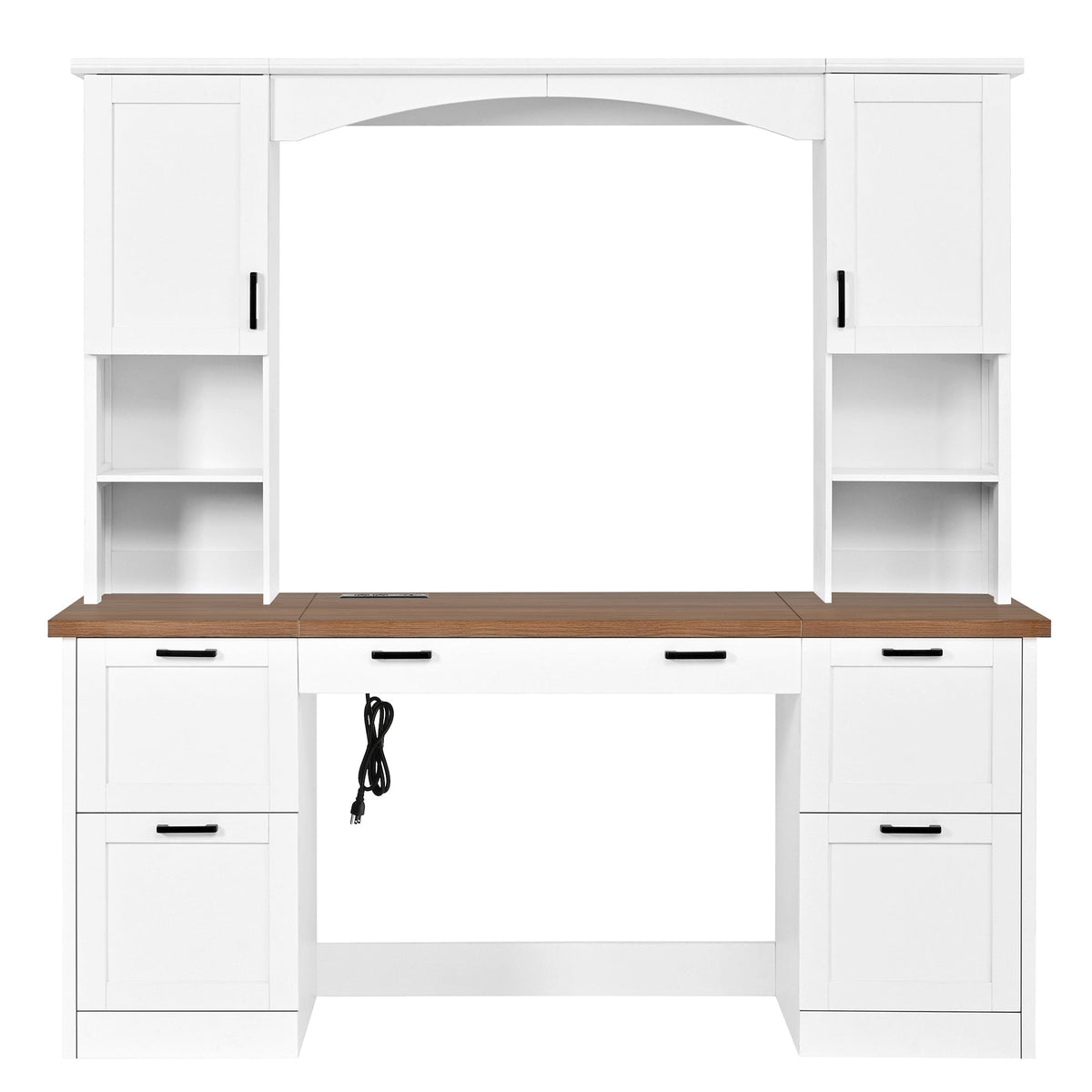 ON-Trend Farmhouse Arched Computer Desk with Hutch, photo 8 of 10