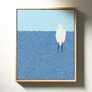 Egret in Blue Dotted Waters