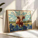 Texas Icon – Longhorn and Bluebonnets Pop Art