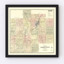 Vintage Map of Saginaw County, Michigan 1890