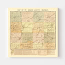 Vintage Map of St. Joseph County, Michigan 1897