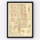 Vintage Map of Sanilac County, Michigan 1876
