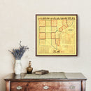 Vintage Map of Wayne County, Michigan 1860