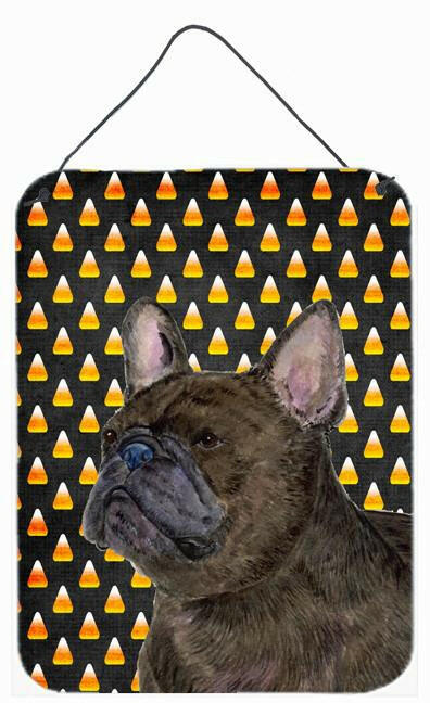 French Bulldog Candy Corn Halloween Portrait Wall or Door Hanging Prints