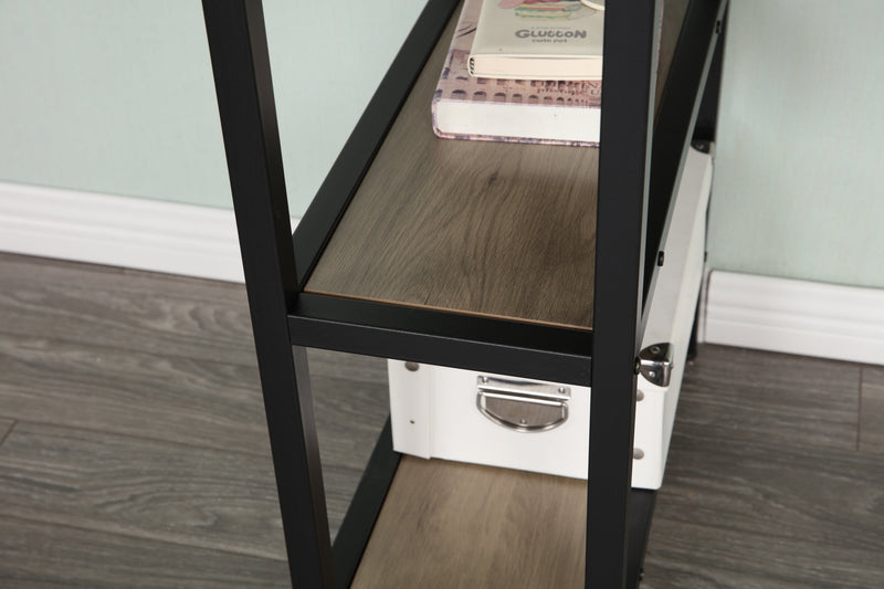 55-inch oversized light gray wood grain, best-selling home office computer desk, study writing desk with two-layer bookshelf