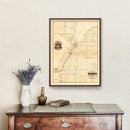 Vintage Map of Brown County, Wisconsin 1870