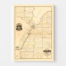 Vintage Map of Brown County, Wisconsin 1870