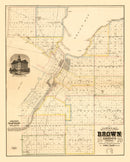 Vintage Map of Brown County, Wisconsin 1870