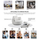 39" W Oversized Swivel Chair with moon storage ottoman for Living Room, Modern Accent Round Loveseat Circle Swivel Barrel Chairs for Bedroom Cuddle Sofa Chair Lounger Armchair, 4 Pillows, Teddy Fabric