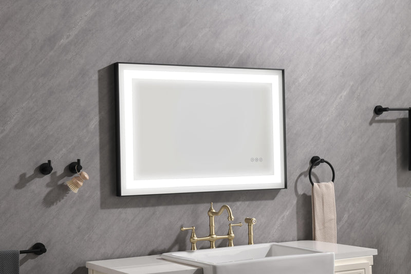 36x24 LED Lighted Bathroom Wall Mounted Mirror with High Lumen+Anti-Fog Separately Control