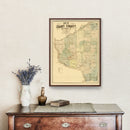 Vintage Map of Grant County, Wisconsin 1857