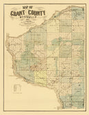 Vintage Map of Grant County, Wisconsin 1857