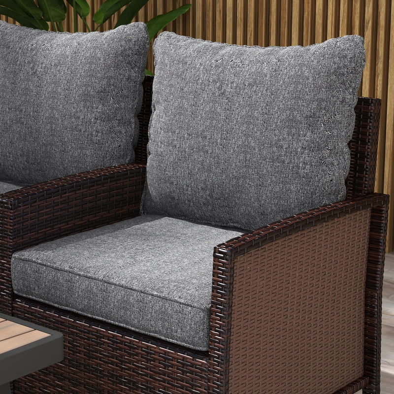 4-Piece Patio Chair Cushion and Back Pillow Set, Seat Replacement Patio, Cushions Set for Outdoor Garden Furniture, Gray