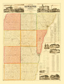 Vintage Map of Kewaunee County, Wisconsin 1895