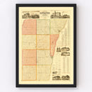 Vintage Map of Kewaunee County, Wisconsin 1895