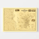 Vintage Map of Milwaukee County, Wisconsin 1858