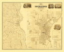 Vintage Map of Milwaukee County, Wisconsin 1858