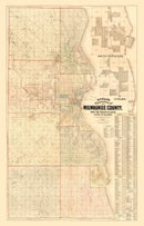 Vintage Map of Milwaukee County, Wisconsin 1893