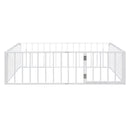 Metal Floor Bed Frame With Fence And Door by HouseOfZazla