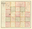 Vintage Map of Monroe County, Wisconsin 1877