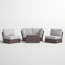 Comfortable Modern Patio Rattan Sectional Set With Cushions by Unique Piece Furniture
