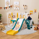 7-in-1 Toddler Swing and Slide Set L-shaped with Ladder and Basketball Hoop by LJGDeals