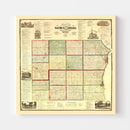 Vintage Map of Kenosha County, Wisconsin 1873