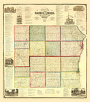 Vintage Map of Kenosha County, Wisconsin 1873