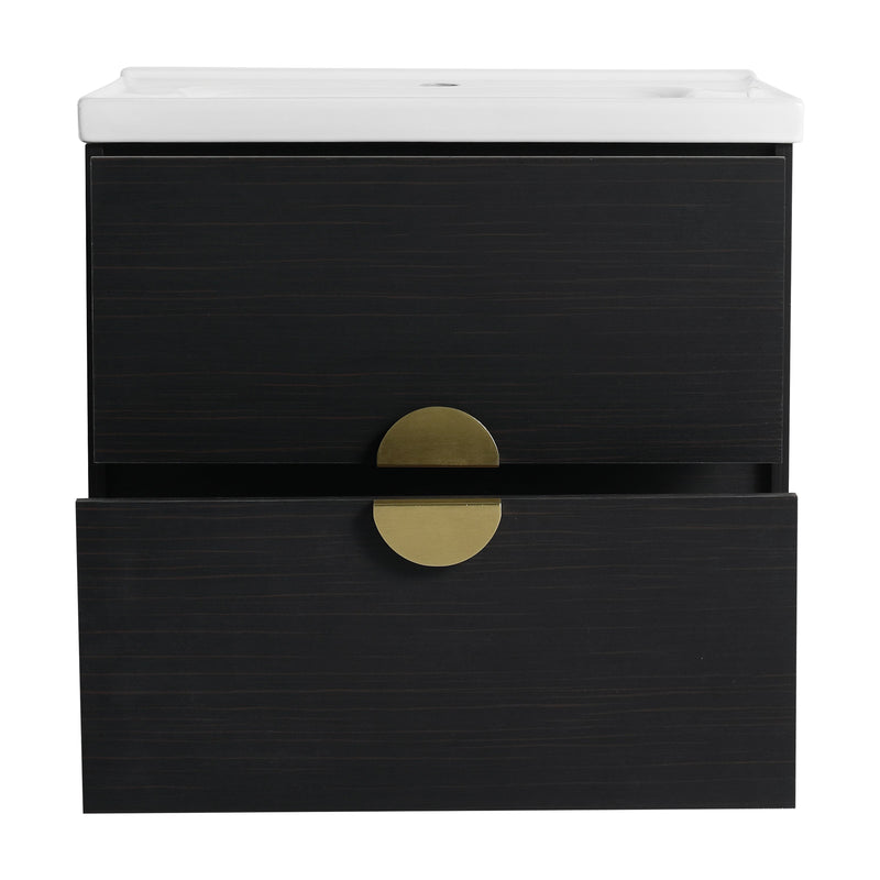 24 Inch Wall-Mounted Bathroom Vanity With Sink, For Small Bathroom (KD-Packing)