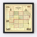 Vintage Map of Kenosha County, Wisconsin 1873