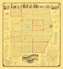 Vintage Map of Sheboygan County, Wisconsin 1862