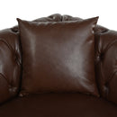Man cave Sofa Couch for garage, Living Room, L Shaped Reversible Modern Chesterfield Sofa with Rolled Arms and Nailhead, 5 Seat Tufted Couch for Small or Large Space(Dark Brown) PU Leather