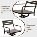 Set of 2 Powder-Coated Steel 360° Swivel Outdoor Dining Chairs with All-Weather Cushions by HouseOfZazla