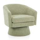 Swivel Barrel Chair With Cushioning For Living Room & Office, 360° Rotating - Green by HouseOfZazla