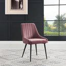 Riley - Side Chair (Set of 2) - Pink Fabric & Black