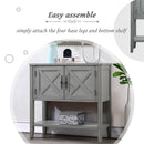 35" Farmhouse Wood Buffet Sideboard Console Table with Bottom Shelf and 2-Door Cabinet, for Living Room, Entryway, Kitchen Dining Room Furniture (Antique Gray)