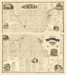 Vintage Map of Winnebago County, Wisconsin 1873
