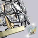 39" Contemporary Crystal and Black-Gold Pendant Chandelier
