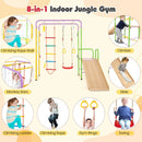 Metal Indoor Jungle Gym 8-in-1 Climbing Playset with Monkey Bars-Multicolor by LJGDeals